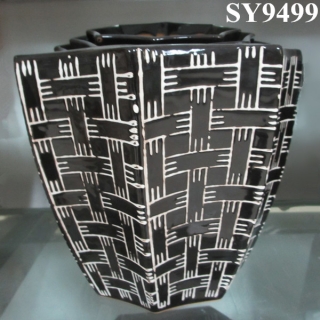 polygon black hotel decoration flower pot