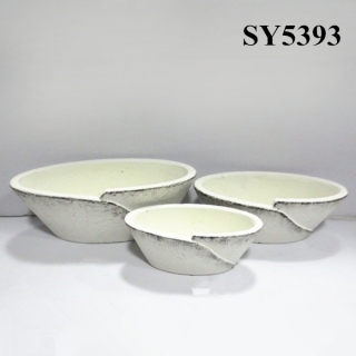 Oval white clay decoration wholesale pot