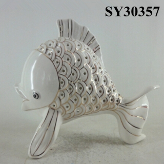 With carving liquid gold ceramic fish