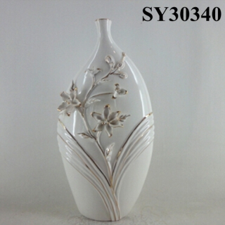 Beautiful design ceramic white flower vase