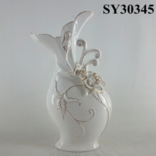 Modern ceramic glaze white vase