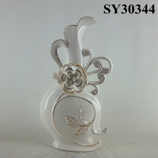 With liquid gold flower design ceramic vase decoration