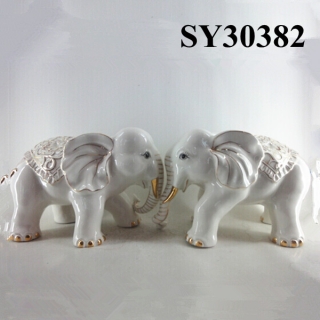 White ceramic animal elephant decoration