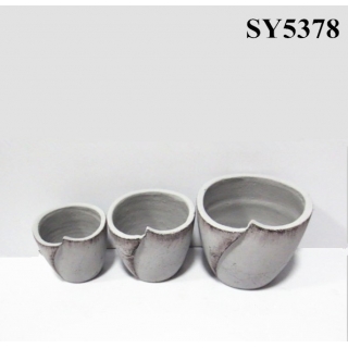 Novel design cement finished decoration pot