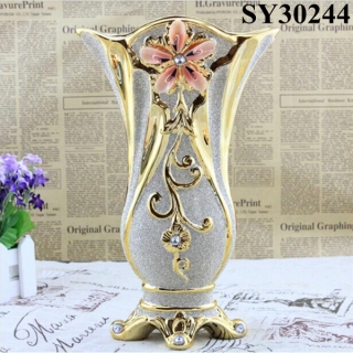 New design glass galvanized flower vase