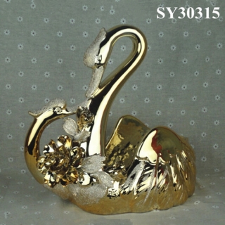 Galvanized ceramic goose home decoration