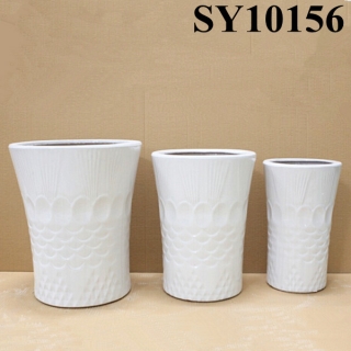 Round large ceramic garden pots