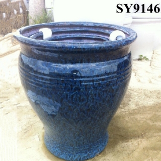 granite blue ceramic garden pots