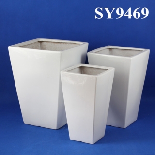 Squared ceramic tall indoor flower pot