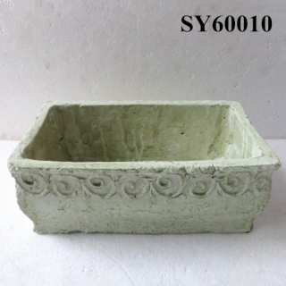 cement finished rectangular decoration flower pot