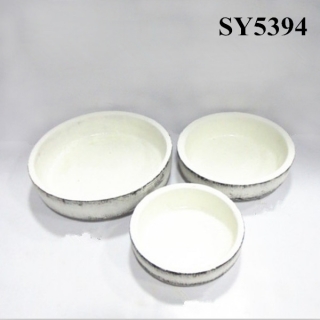 Small round white clay flower pot wholesale