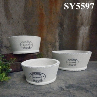 Cement pot for sale oval clay flower pots
