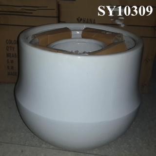 Large white ceramic flower pot