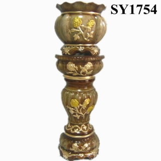 36 inch bright golden antique pot decorative wedding roman columns