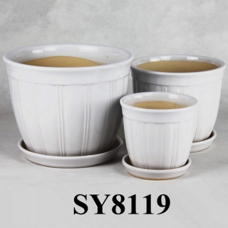 white glazed customed size flower pot