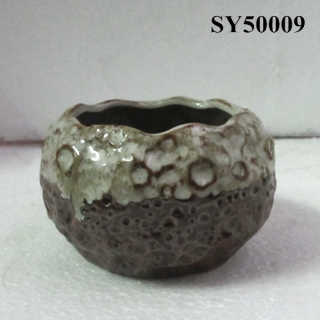 2015 new glazed old stone decoration flower pot