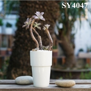 Hot selling 4.5 inches white ceramic mini flower pot