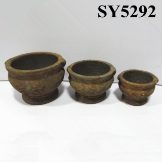 Double side handle cement clay pot