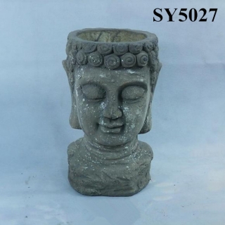 Hotsale buddhist head statue flower pot