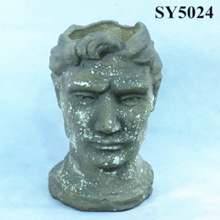 Pot for cement human face statue flower pot