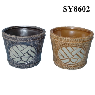 Pot for plant stone like mini decorative pot