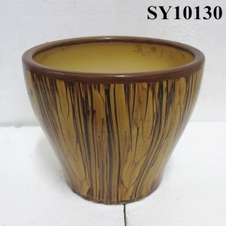 Ceramic painting wooden flower pot