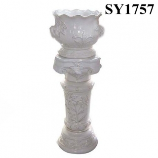 Ceramic pot for sale white glazed roman style pot