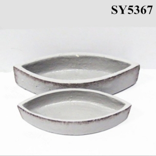 Grey oval flower pot wholesale