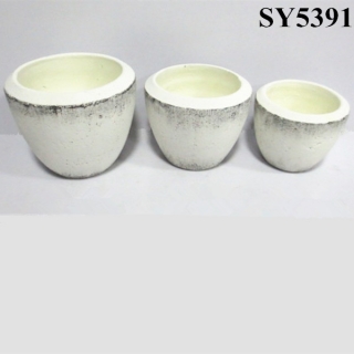Round white clay flower pot wholesale