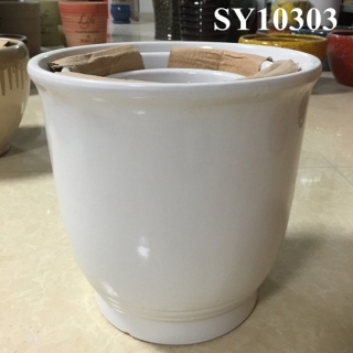 Large cheap ceramic white plant pot