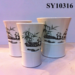 Series of bamboo ceramic China pot plant