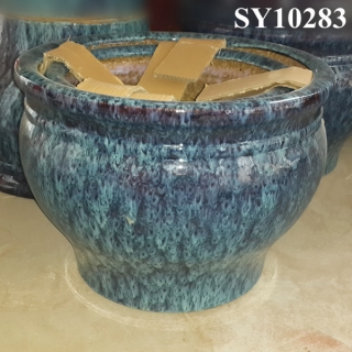 Peacock blue glaze ceramic europe flower pot