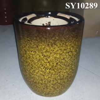 Peacock yellow glaze porcelain garden flower pot
