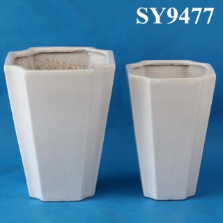 Polygon white hotel decoration flower pot