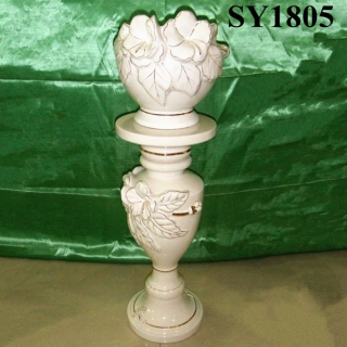 Pot for plant roman column decoration glazed pot