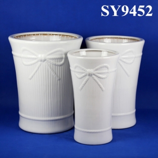 Hot sale white flower pot wholesale