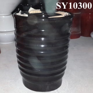 2015 New ceramic black glazed flower pots