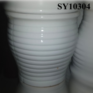 White glazed big ceramic door way pot