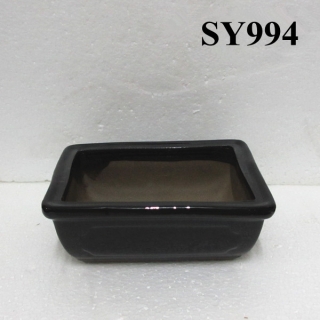 Pot for sale black square bonsai pot ceramic