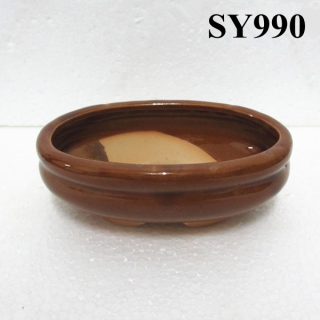 Chinese style glazed mini bonsai pot