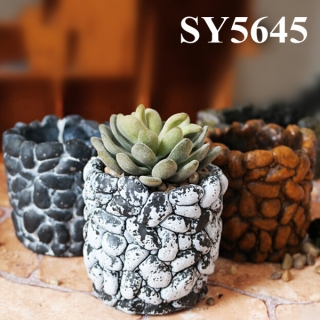 round natural mini clay flower pots