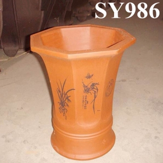 2015 new style china polygonal large ceramic bonsai pot