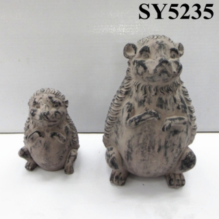 Standing cement hedgehog animal garden statue