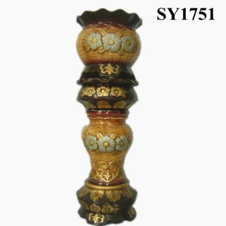 36 inch brown antique pot roman column