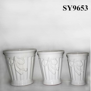 Caving pattern ceramic plant pots wholesale