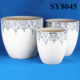 Hotsale cheap garden white ceramic flower pots