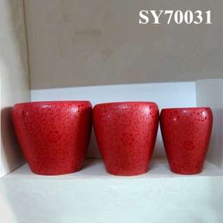 Red decorative ceramic wholesale plant pots
