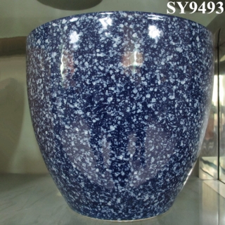 Candy color blue glazed small decoration flower pot