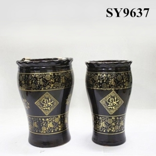 Home decoration with bamboo pattern ceramic indoor pots