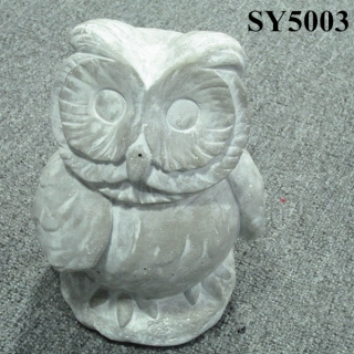 Cement indoor garden owl sculptures